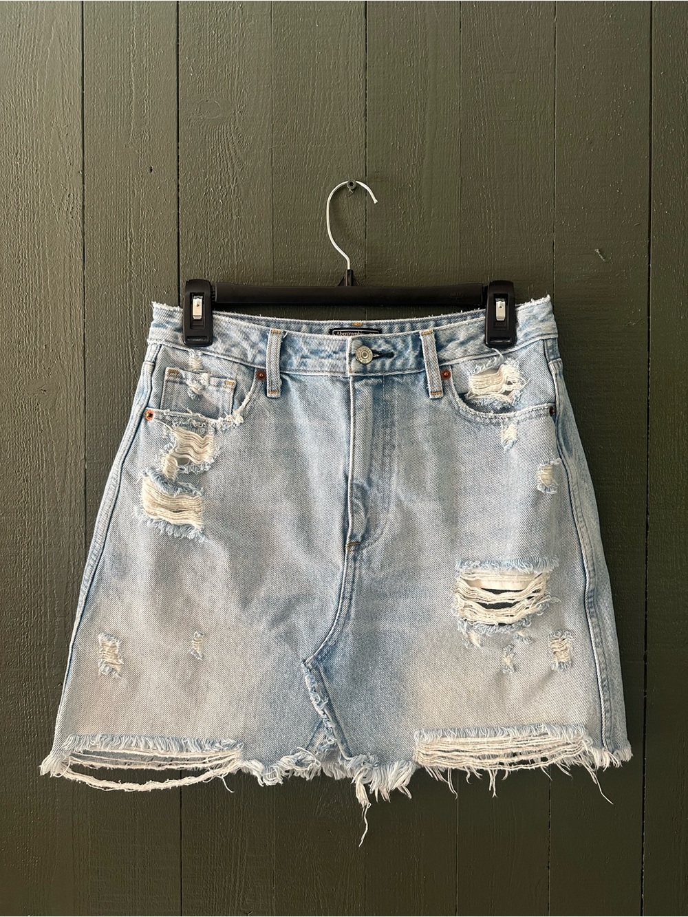 Abercrombie & Fitch Zoe Natural Rise Vintage A-Line Denim Skirt